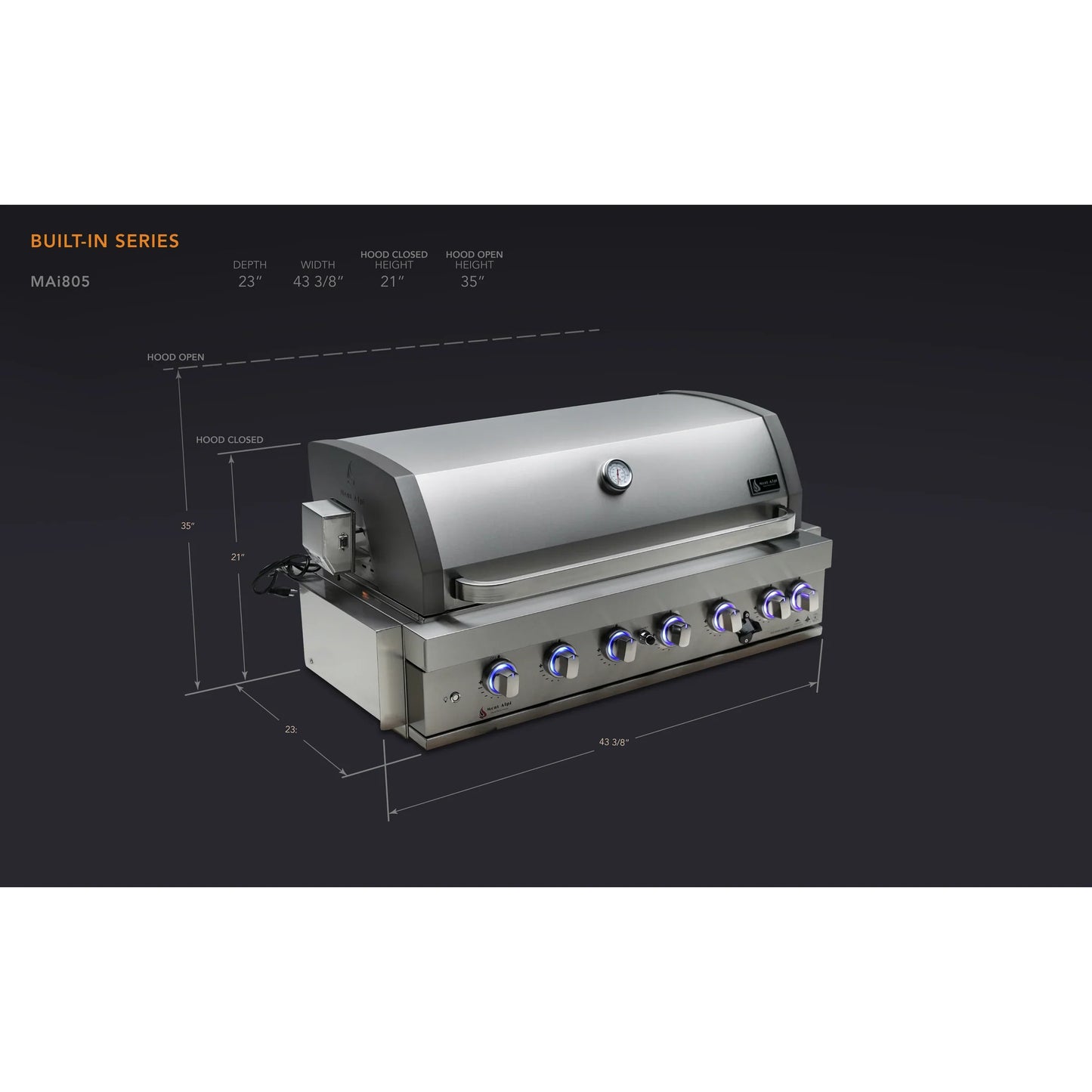 Mont Alpi 44" Stainless Steel Built-In Grill (MABi805)