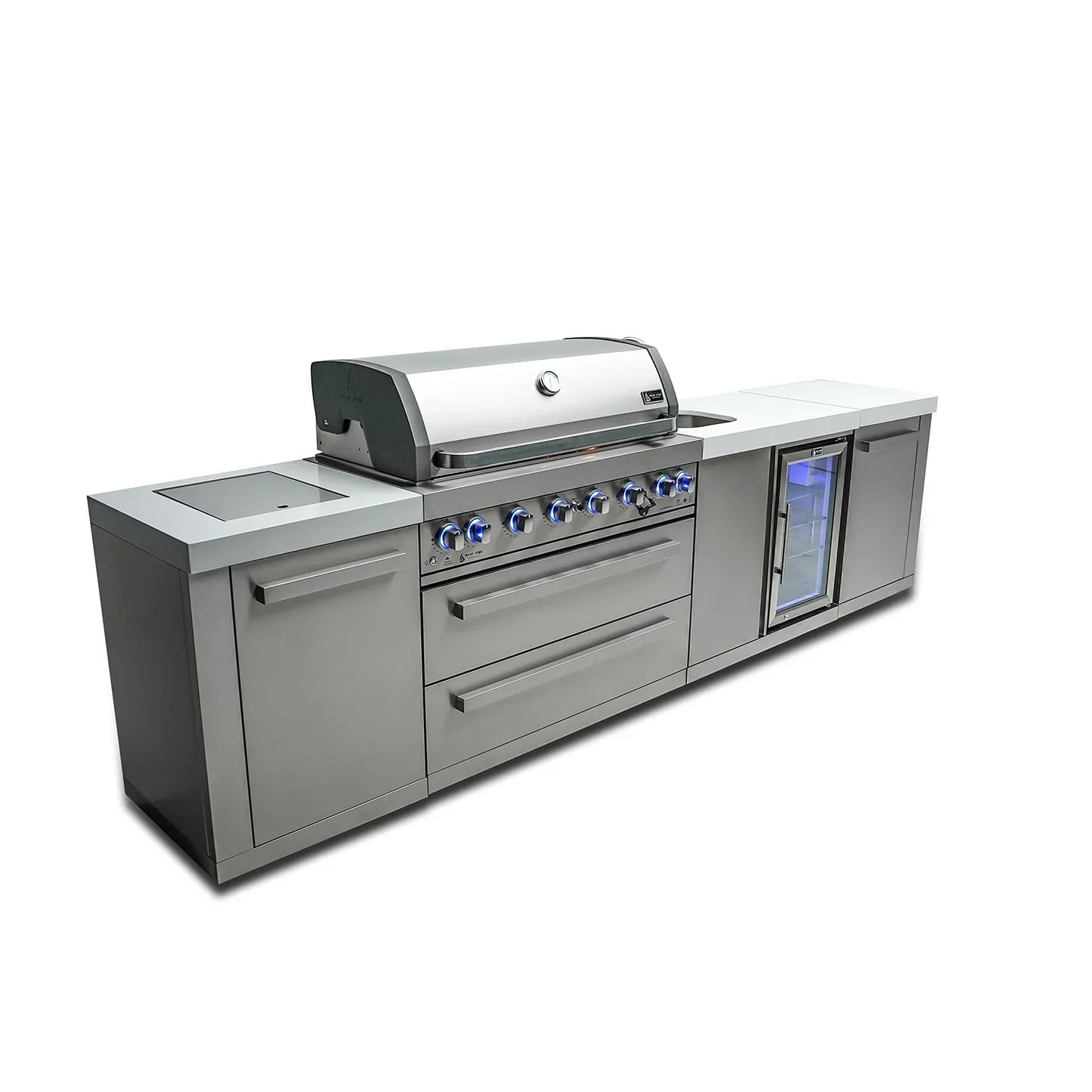 Mont Alpi 6-Burner Island with a Beverage Center MAi805-BEV - 132''