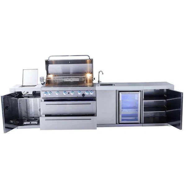 Mont Alpi 6-Burner Island with a Beverage Center MAi805-BEV - 132''