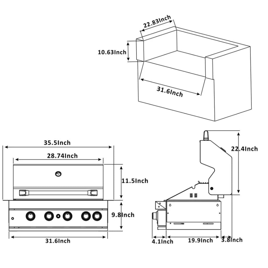 Mont Alpi 400 Built-In Gas Grill (MABi400)