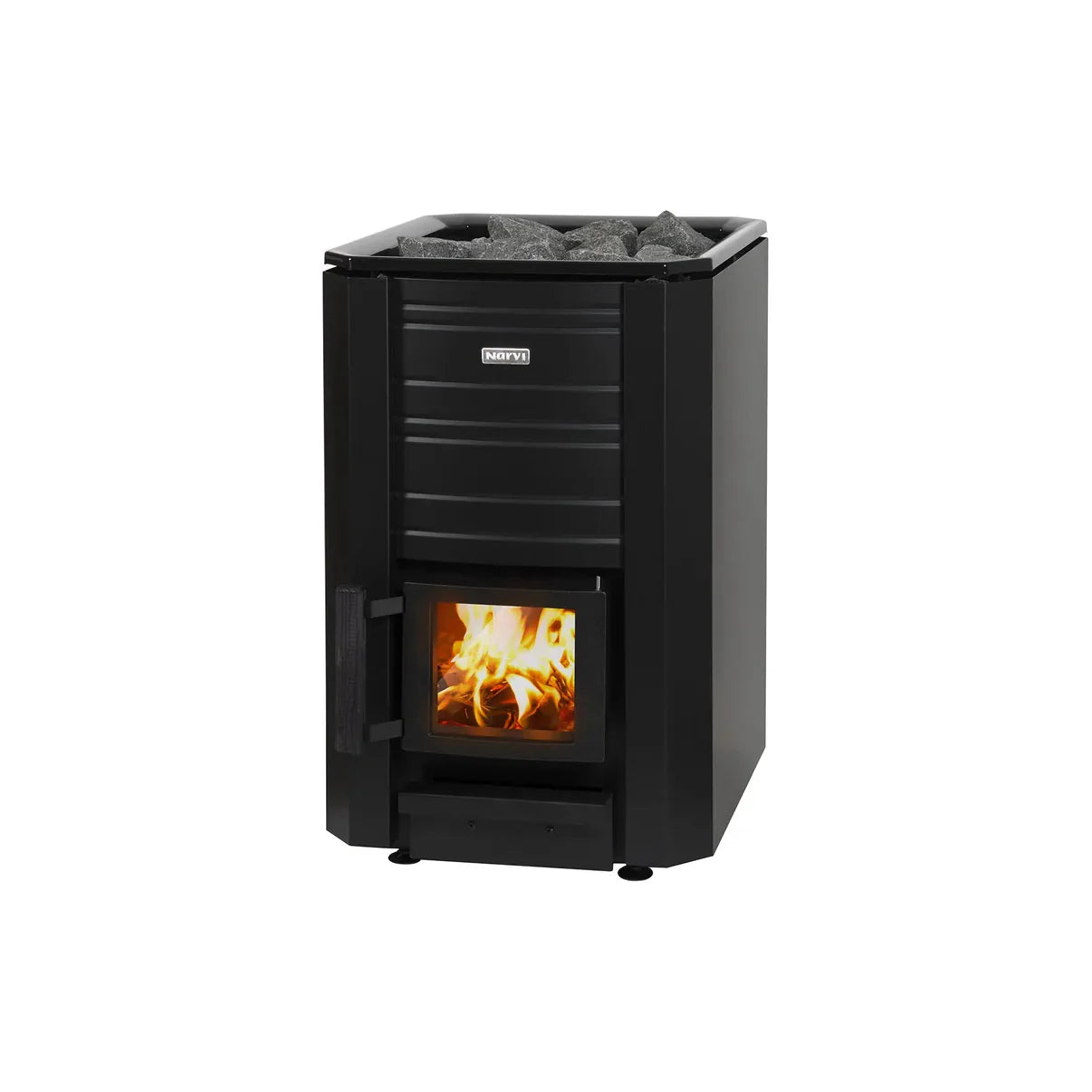 Narvi Black Wood Burning Sauna Heater 16 + Box of Sauna Rocks