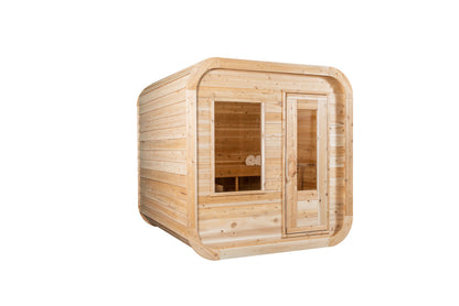 Dundalk Canadian Timber Luna White Cedar Outdoor Sauna | 2-4 People | Wood or Electric Heater
