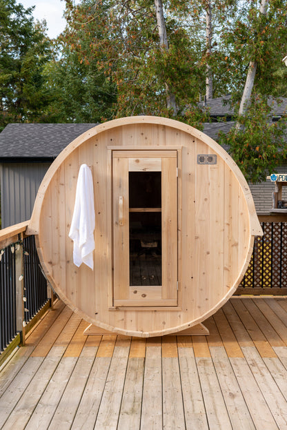 Dundalk 4 Person White Cedar Outdoor Sauna Harmony | 2-4 People | Wood or Electric Heater