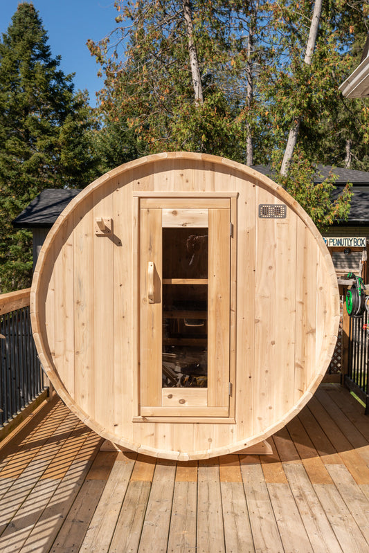 Dundalk 4 Person White Cedar Outdoor Sauna Harmony | 2-4 People | Wood or Electric Heater