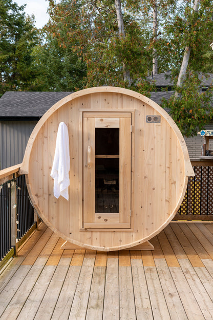 Dundalk 4 Person White Cedar Outdoor Sauna Harmony | 2-4 People | Wood or Electric Heater
