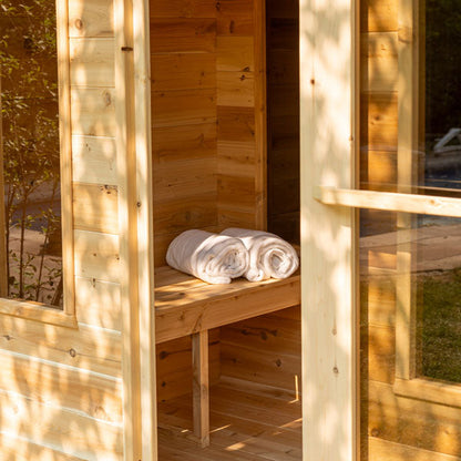 Dundalk Canadian CT Georgian Cabin Sauna with Changeroom | 2-6 People | Wood or Electric Heater