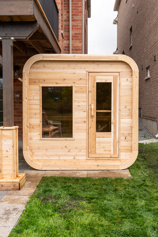 Dundalk Canadian Timber Luna White Cedar Outdoor Sauna | 2-4 People | Wood or Electric Heater