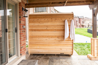 Dundalk Canadian Timber Luna White Cedar Outdoor Sauna | 2-4 People | Wood or Electric Heater