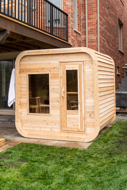 Dundalk Canadian Timber Luna White Cedar Outdoor Sauna | 2-4 People | Wood or Electric Heater