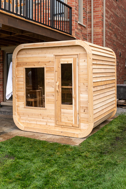 Dundalk Canadian Timber Luna White Cedar Outdoor Sauna | 2-4 People | Wood or Electric Heater