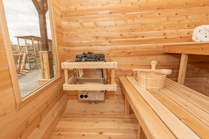 Dundalk Canadian Timber Luna White Cedar Outdoor Sauna | 2-4 People | Wood or Electric Heater