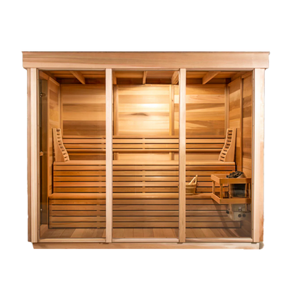 Outdoor 580 Pure Cube Sauna - 5 Person - Clear Red Cedar