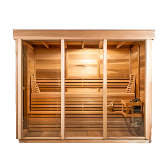 Outdoor 580 Pure Cube Sauna - 5 Person - Clear Red Cedar