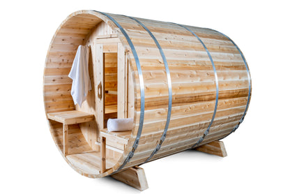 Dundalk Canadian Timber White Cedar Serenity Outdoor Sauna | 2-4 People | Wood or Electric Heater