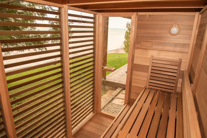 Outdoor 580 Pure Cube Sauna - 5 Person - Clear Red Cedar