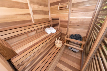Outdoor 580 Pure Cube Sauna - 3 Person - Clear Red Cedar
