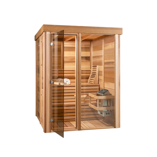 Indoor 550 Pure Cube Sauna - 3 Person - Clear Red Cedar