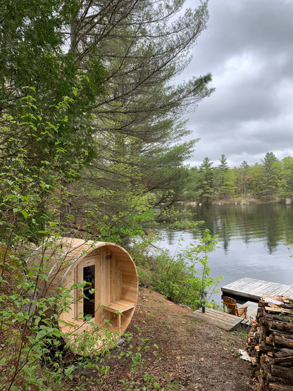 Dundalk Canadian Timber White Cedar Serenity Outdoor Sauna | 2-4 People | Wood or Electric Heater