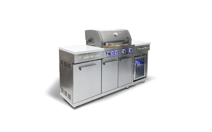Mont Alpi 957FCRS Propane Island W/ Compact Refrigerator, Infrared Rear Burner & Rotisserie Kit - MA-957FCRD