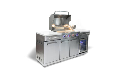 Mont Alpi 957FCRS Propane Island W/ Compact Refrigerator, Infrared Rear Burner & Rotisserie Kit - MA-957FCRD