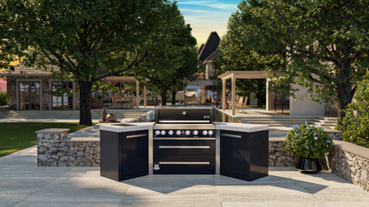 Mont Alpi 805 Black 6-burner Island with 45-Degree Corners  MAi805-BSS45 - 110"