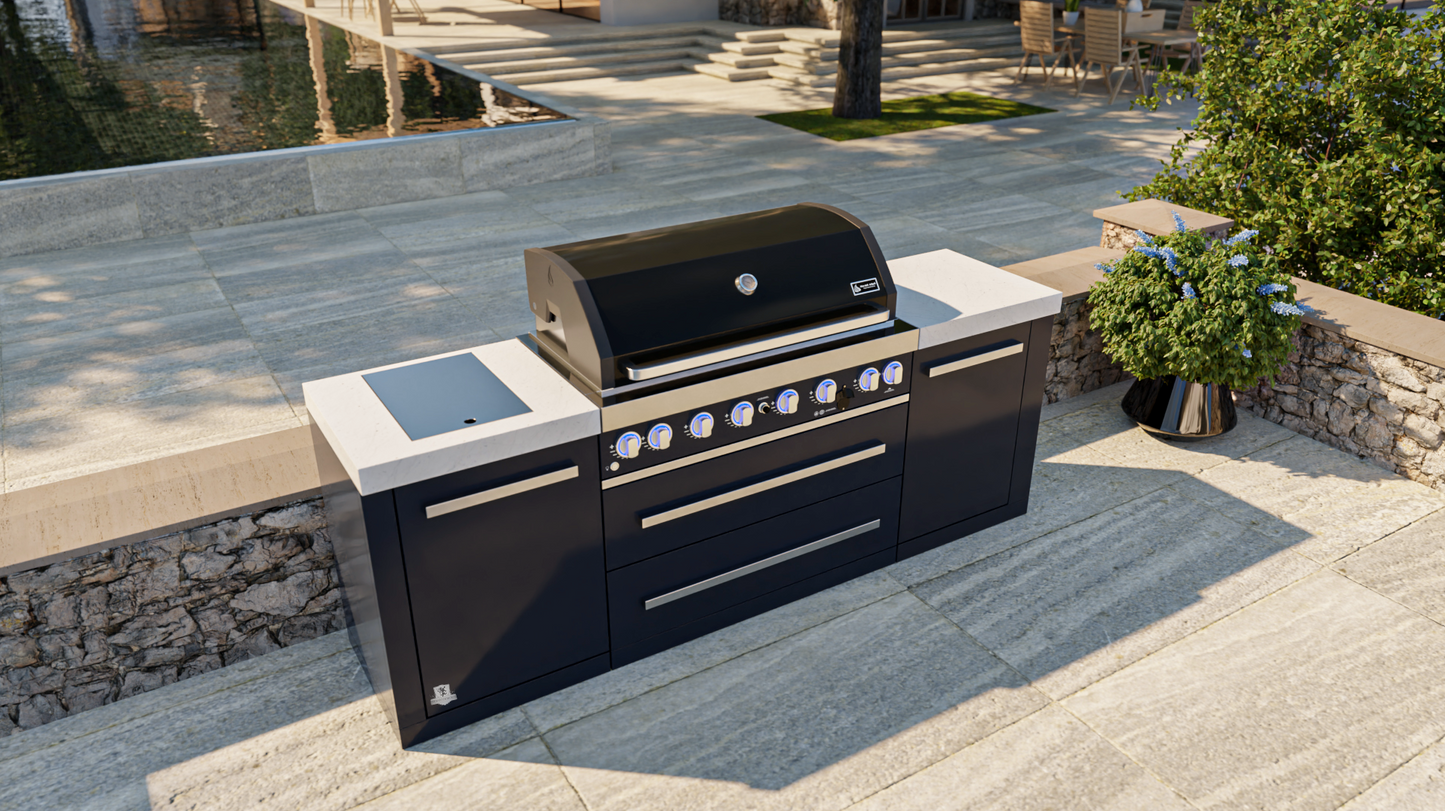 Mont Alpi 805 Black Stainless Steel Island MAi805-BSS - 94''
