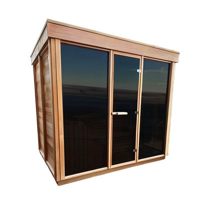 Outdoor 670 Pure Cube Sauna - 6 Person - Clear Red Cedar