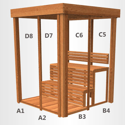 Indoor 550 Pure Cube Sauna - 3 Person - Clear Red Cedar