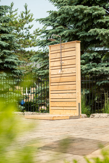 Dundalk Canadian Timber Savannah Standing Outdoor Shower  40" x 40" Platform