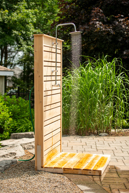 Dundalk Canadian Timber Savannah Standing Outdoor Shower  40" x 40" Platform