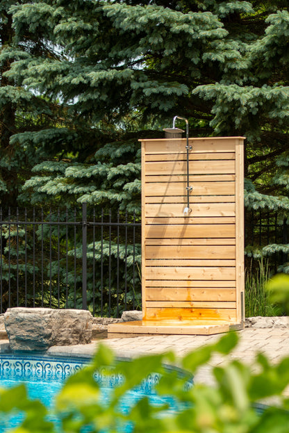 Dundalk Canadian Timber Savannah Standing Outdoor Shower  40" x 40" Platform