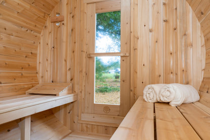 Dundalk Canadian Timber White Cedar Serenity Outdoor Sauna | 2-4 People | Wood or Electric Heater