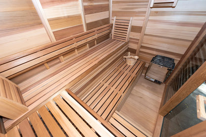 Outdoor 670 Pure Cube Sauna - 6 Person - Clear Red Cedar