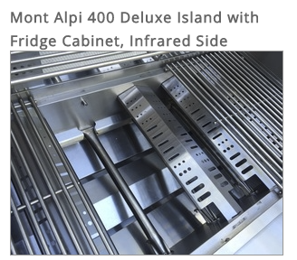 Mont Alpi 4-burner Deluxe Island with Fridge Cabinet MAI400-DFC 82''