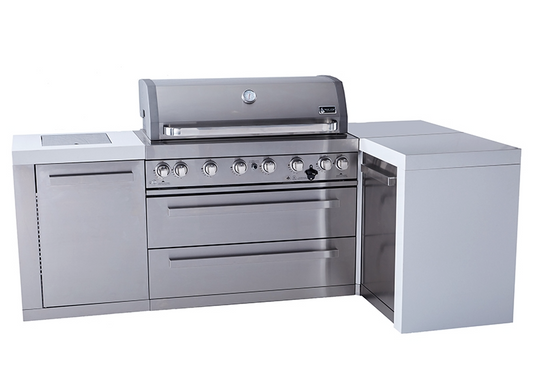 Mont Alpi 6-burner Deluxe Island with a 90-Degree Corner MAi805-D90 - 94''