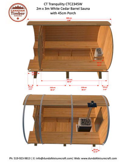 Dundalk Canadian Timber White Cedar Tranquility Outdoor | 2-4 People | Wood or Electric Heater