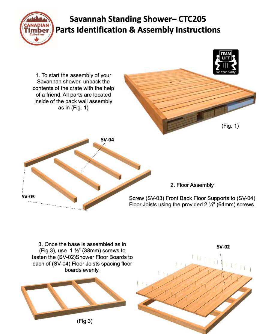 Dundalk Canadian Timber Savannah Standing Outdoor Shower  40" x 40" Platform