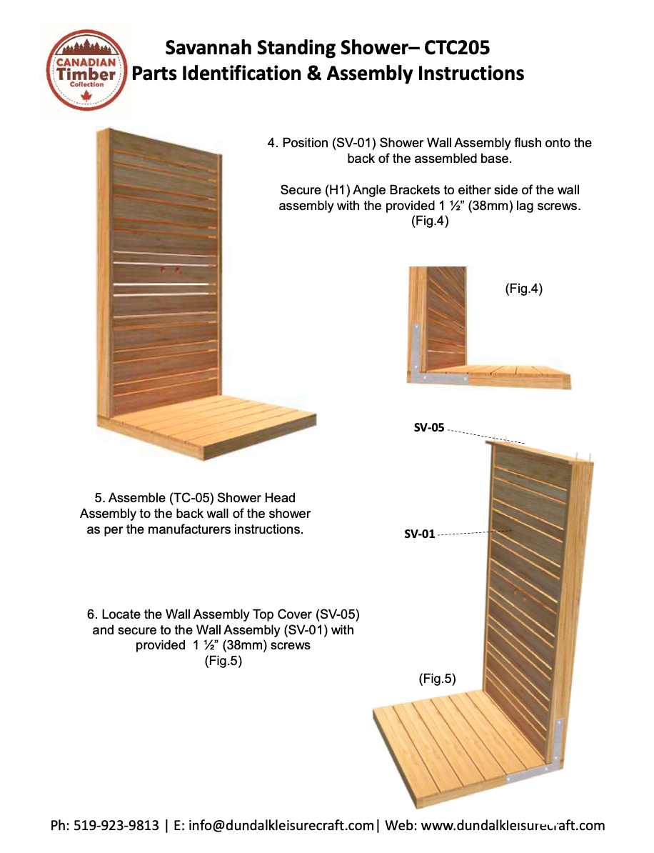 Dundalk Canadian Timber Savannah Standing Outdoor Shower  40" x 40" Platform