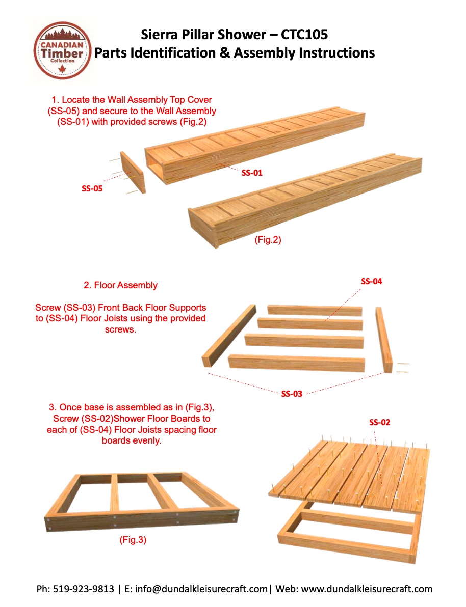 Dundalk Canadian Timber Sierra Pillar Outdoor Shower  31" x 31" Platform
