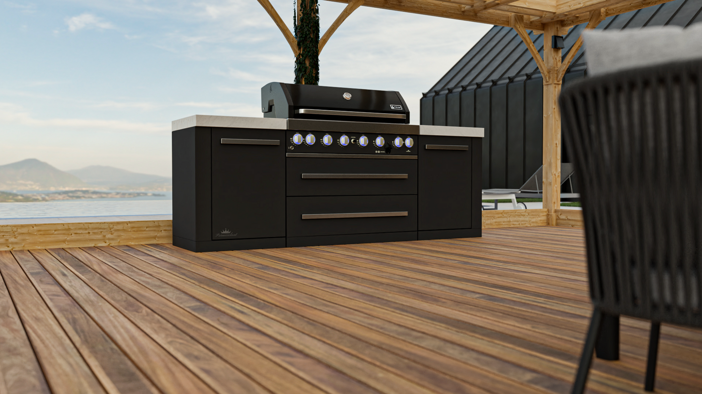 Mont Alpi 805 Black Stainless Steel Island MAi805-BSS - 94''