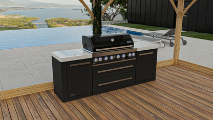 Mont Alpi 805 Black Stainless Steel Island MAi805-BSS - 94''
