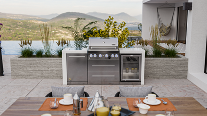 Mont Alpi 4-burner Deluxe Island with Fridge Cabinet MAI400-DFC 82''