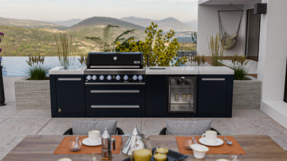 Mont Alpi 805 Black Stainless Steel Island with Beverage Center MAi805-BSSBEV - 132''