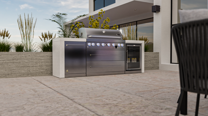 Mont Alpi 6-burner Deluxe Island with Fridge Cabinet MAI805-DFC - 94''