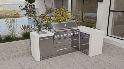 Mont Alpi 6-burner Deluxe Island with a 90-Degree Corner MAi805-D90 - 94''