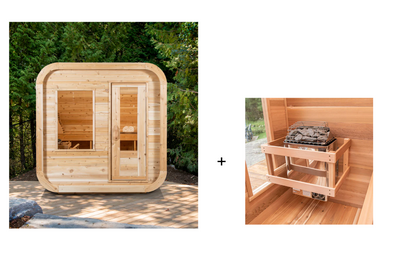 Dundalk Canadian Timber Luna White Cedar Outdoor Sauna | 2-4 People | Wood or Electric Heater
