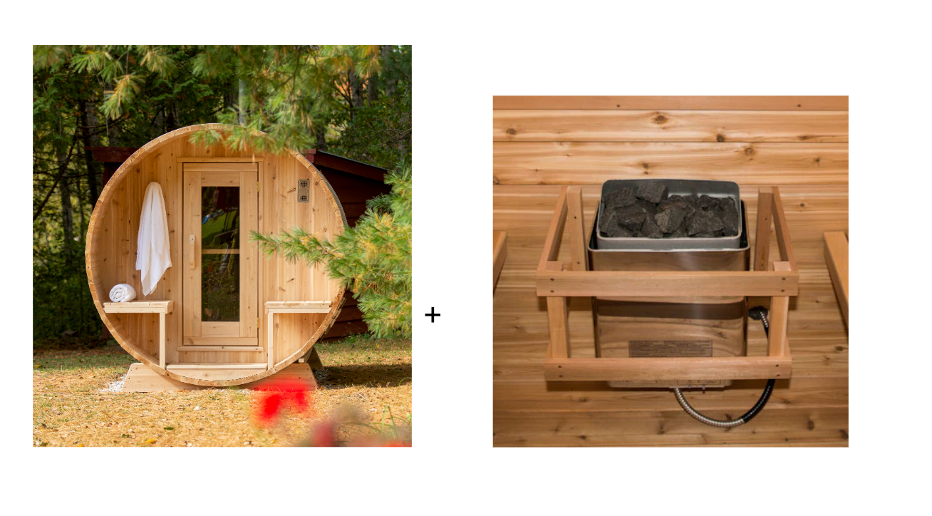 Dundalk Canadian Timber White Cedar Serenity Outdoor Sauna | 2-4 People | Wood or Electric Heater
