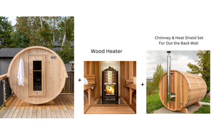 Dundalk 4 Person White Cedar Outdoor Sauna Harmony | 2-4 People | Wood or Electric Heater