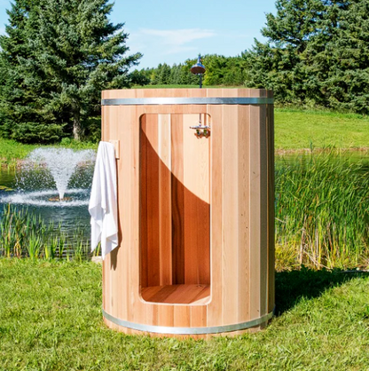 Rainbow Barrel Outdoor Shower - Clear Red Cedar