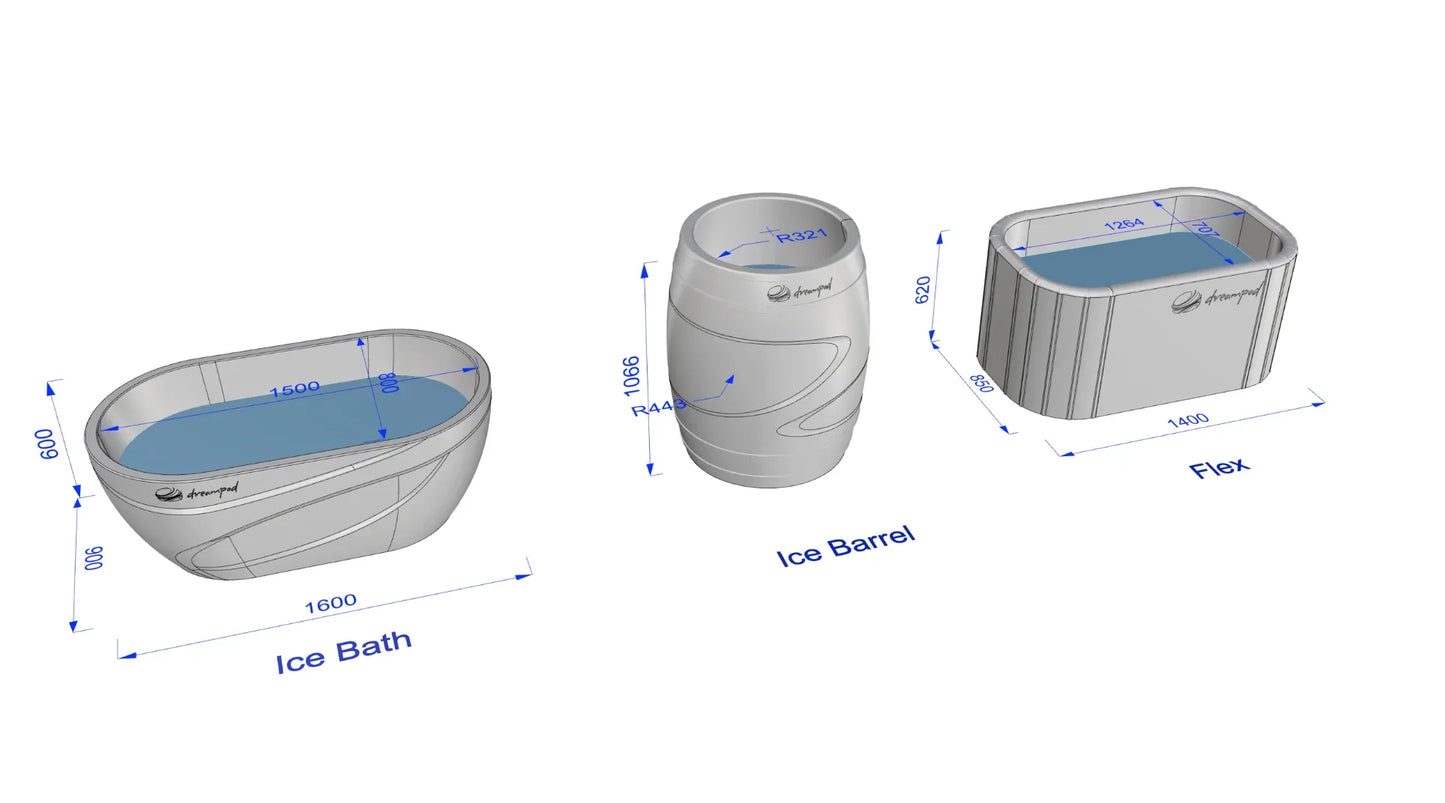Dreampod Cold Plunge Barrel with Chiller - White
